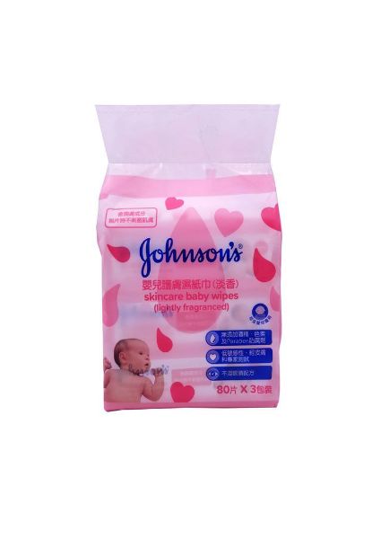 圖片 Johnson’s baby 強生嬰兒 嬰兒護膚柔濕巾 淡香 80 片 x 3 包