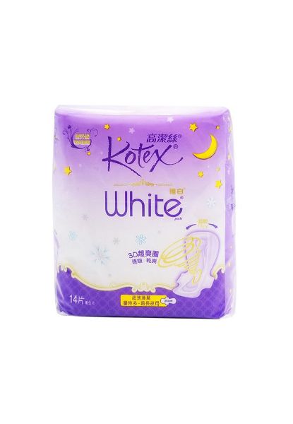 圖片 Kotex 唯白 White 超薄護翼量特多超長夜用 35 cm