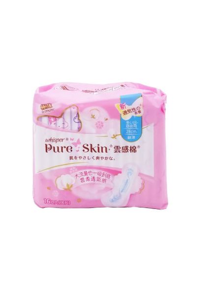 Picture of Whisper 護舒寶 Pure Skin 雲感棉衛生巾 28 cm 16片